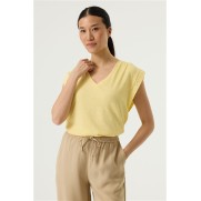 Garcia T-shirt Q260007 Kanten mouw Geel Garcia T-shirt Q260007 Kanten mouw Geel